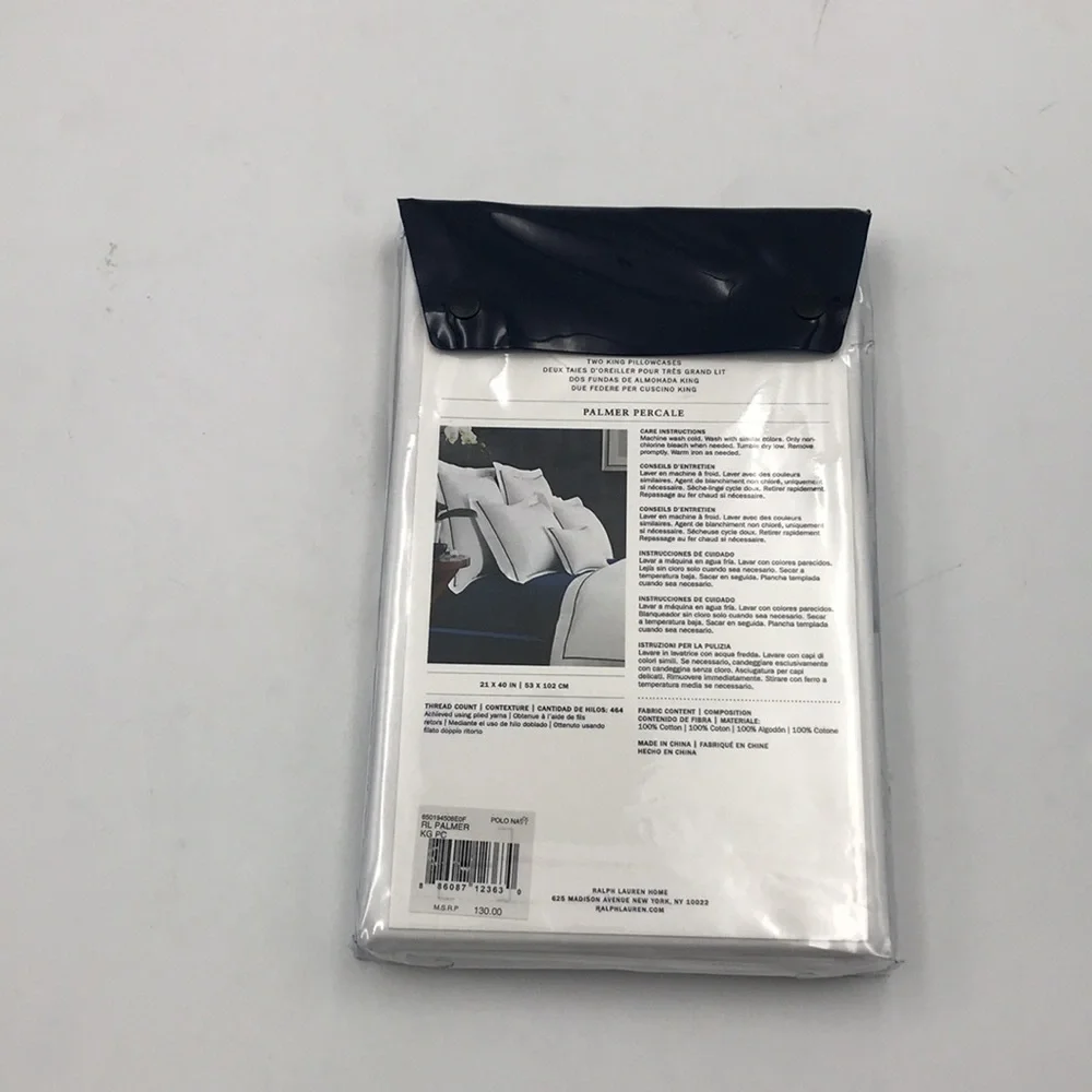 Ralph Lauren Palmer Percale King Duvet Cover Flat Sheet Pillowcases in Polo Navy